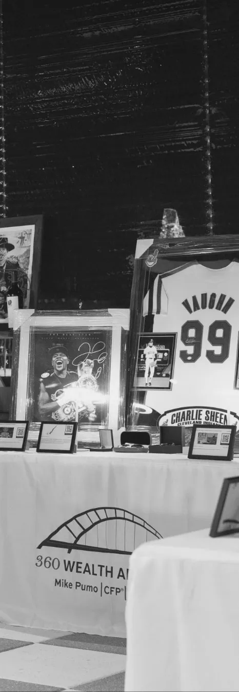 Signed memorabilia on the silent auction tables